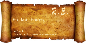 Retter Endre névjegykártya