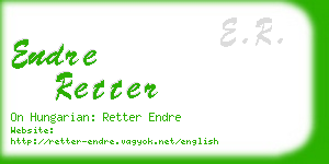 endre retter business card